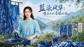 Indigo Dyeing Elegance: The Green-and-Blue Landscape on Cloth
