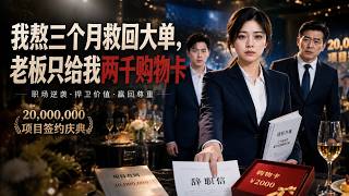 【全集完結】《我熬三個月救廻大單，老板衹給我兩千購物卡》