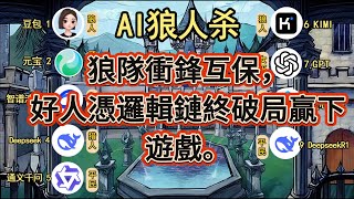 💥【AI 狼人杀】狼队衝锋互保，好人凭逻辑链终破局赢下游戏。