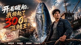 《开着破船，我捞起了300斤蓝鳍王》