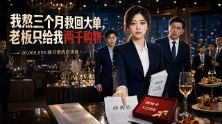 我熬三个月救回大单，老板只给我两千购物卡